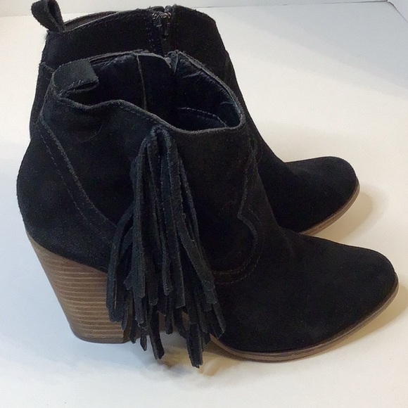 STEVE MADDEN OHIO BLACK LEATHER UPPER ANKLE HEELS BOOT SZ 7.5 M - Picture 7 of 16